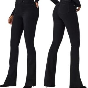 NWT SPANX Flare Jeans Clean Black Pull-On Pants M Medium